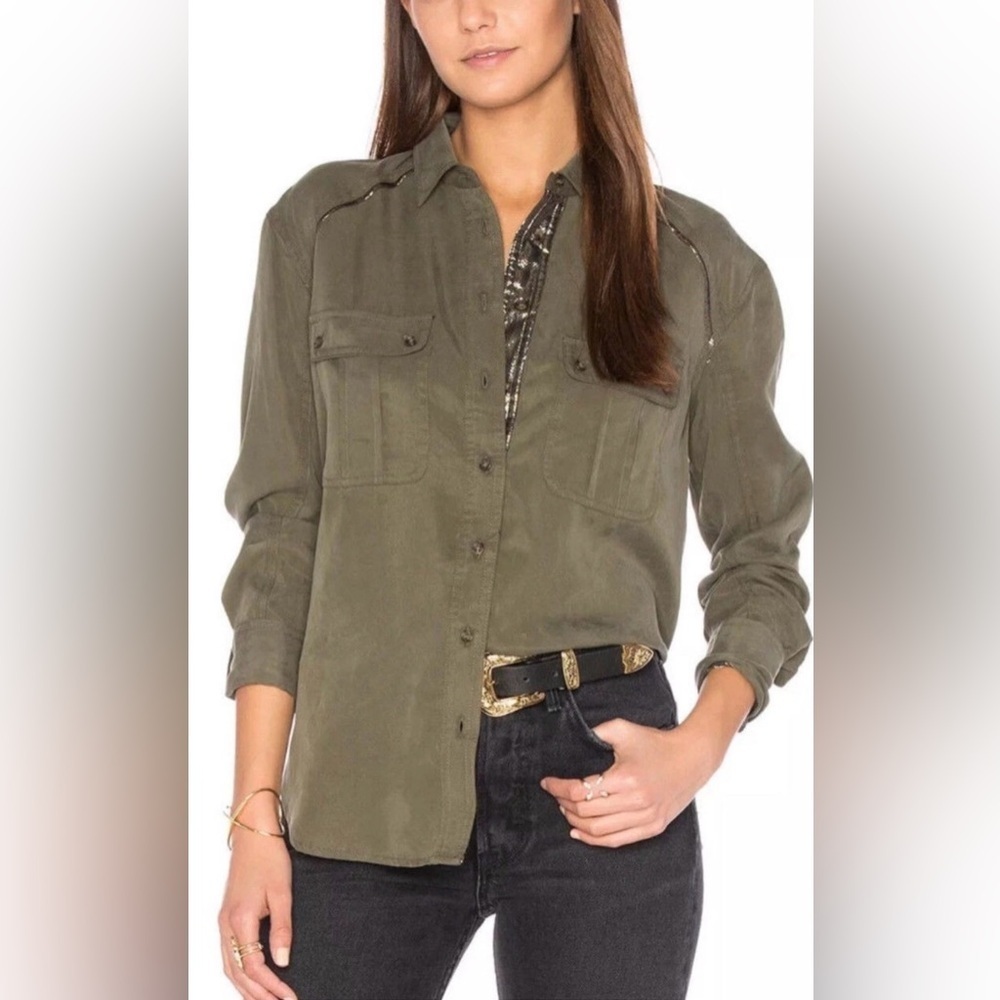 Free people off campus metallic details shirts‎